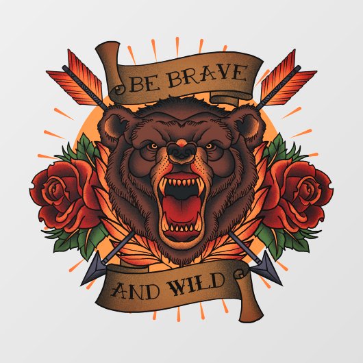 白熊は勇敢でワイルド ウィンドウサイン (シート)