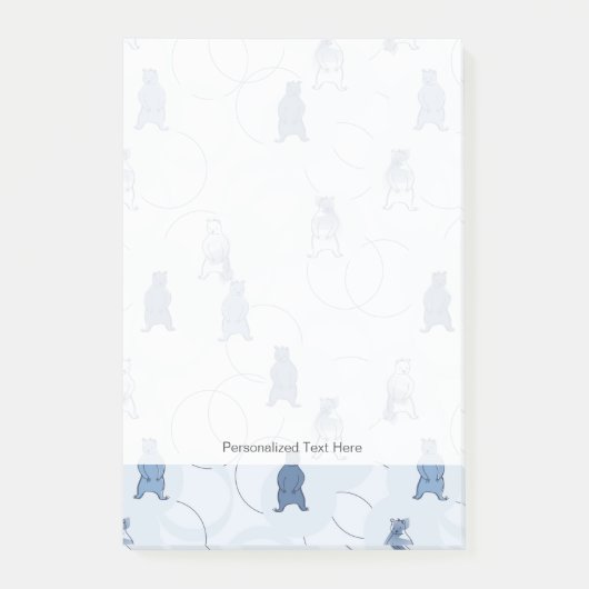 白熊を特徴とする模様 ポストイット (正面)