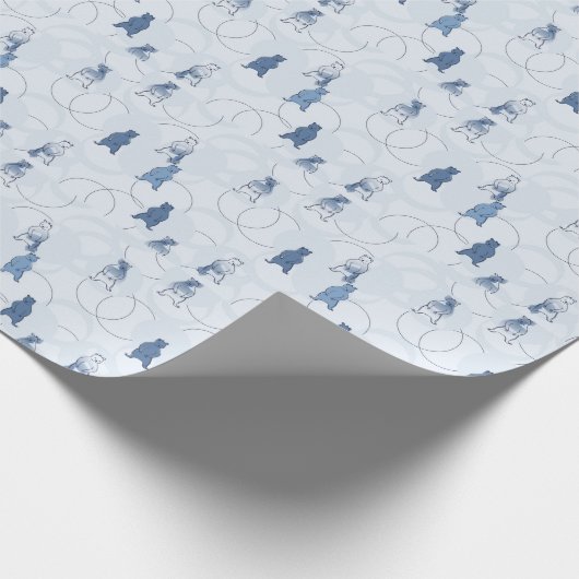 白熊を特徴とする模様 ラッピングペーパー (角)