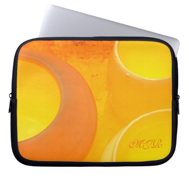 白熱から冷却する窯焚きセラミックポット ラップトップスリーブ (正面)