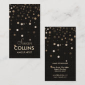 白熱グリッターの輝きの金ゴールドのメーキャップアーティストのファッション 名刺 (正面/裏面)