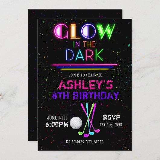 白熱ゴルフパーティの招待状 招待状 (正面/裏面)