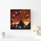 白熱ショーの時計 スクエア壁時計 (ホーム)