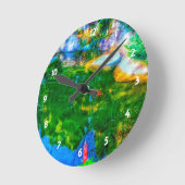 白熱反映の池 ラウンド壁時計 (傾斜)