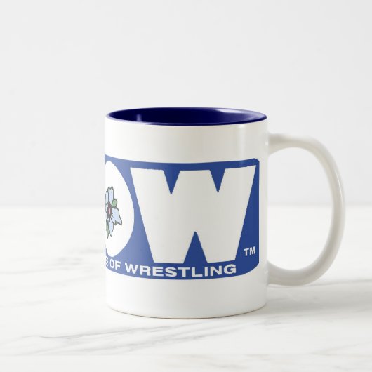 白熱大きいマグの青のロゴ ツートーンマグカップ (右)