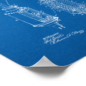 白熱灯ソケット特許 – 青写真 ポスター (角)