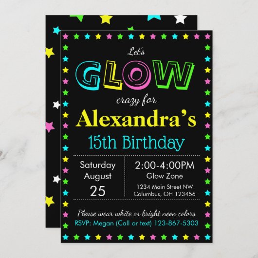 白熱誕生会はRSVPを個人化します 招待状 (正面/裏面)