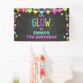 白熱誕生日の旗のディスコパーティーのネオンレーザーのラベル 横断幕 (インサイチュ)