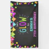 白熱誕生日の旗のディスコパーティーのネオンレーザーのラベル 横断幕 (縦)