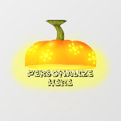 白熱［赤熱］光を放つかぼちゃ秋ユニークかわいい秋 ウィンドウサイン (シート)