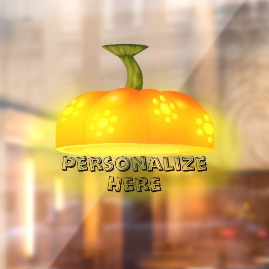 白熱［赤熱］光を放つかぼちゃ秋ユニークかわいい秋 ウィンドウサイン (シート2)