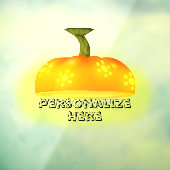 白熱［赤熱］光を放つかぼちゃ秋ユニークかわいい秋 ウィンドウサイン (シート3)