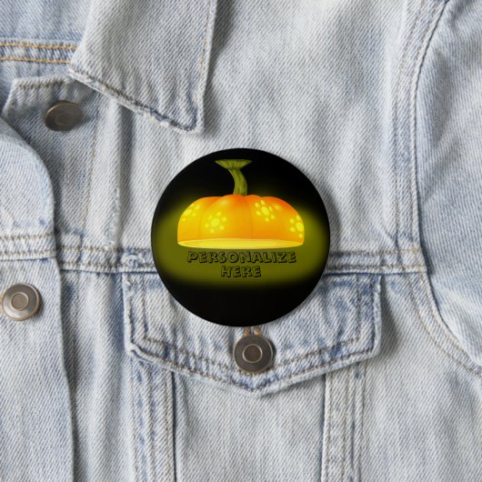 白熱［赤熱］光を放つかぼちゃ秋ユニークかわいい秋 缶バッジ (インサイチュ)