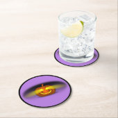 白熱［赤熱］光を放つかぼちゃ ラウンドペーパーコースター (インサイチュ)