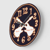 白熱［赤熱］光を放つで熱いギターのCustumの一流の時計 ラージ壁時計 (傾斜)