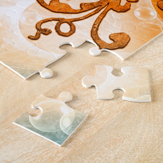 白熱［赤熱］光を放つで神秘的なライトとの日没の仏 ジグソーパズル (側面)