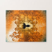 白熱［赤熱］光を放つで神秘的なライトとの日没の仏 ジグソーパズル (横)