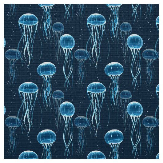 白熱［赤熱］光を放つなくらげ ファブリック (見本)