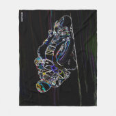 白熱［赤熱］光を放つなオートバイのライダーの円の競争のスケッチ フリースブランケット (正面)