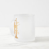 白熱［赤熱］光を放つなトランペット音楽ギフト フロストグラスマグカップ (正面左)
