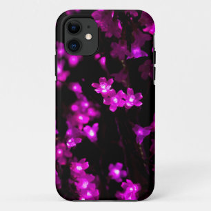 白熱［赤熱］光を放つなピンクの花ライト iPhone 11 ケース