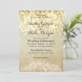 白熱［赤熱］光を放つなライトバーラップ及びレースの国の上品 招待状 (スタンド正面)