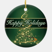 白熱［赤熱］光を放つなライト幸せな休日のオーナメント セラミックオーナメント (裏面)