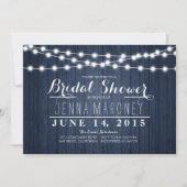 白熱［赤熱］光を放つなライト青の背部ブライダルシャワーの一連 招待状 (正面)