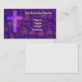 白熱［赤熱］光を放つな十字が付いている抽象的なキリスト教の背景 名刺 (正面/裏面)