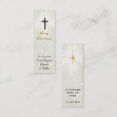 白熱［赤熱］光を放つな十字の宗教名刺 スキニー名刺 (正面/裏面)