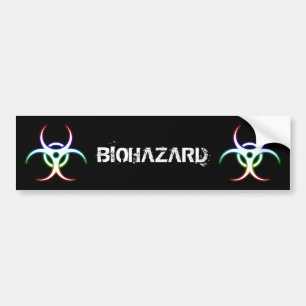 白熱［赤熱］光を放つな生物学的災害［有害物質］の記号-バンパーステッ バンパーステッカー