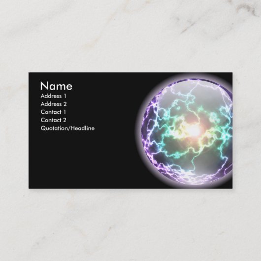 白熱［赤熱］光を放つな稲妻の球カード 名刺 (正面)