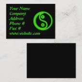 白熱［赤熱］光を放つな緑の陰陽の名刺 名刺 (正面/裏面)