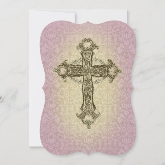 白熱［赤熱］光を放つな蘭のカトリック教の十字の結婚式招待状 招待状 (裏面)