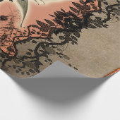 白熱［赤熱］光を放つな輝やきを用いるかわいい妖精のシルエット ラッピングペーパー (角)