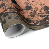 白熱［赤熱］光を放つな輝やきを用いるかわいい妖精のシルエット ラッピングペーパー (ロールコーナー)