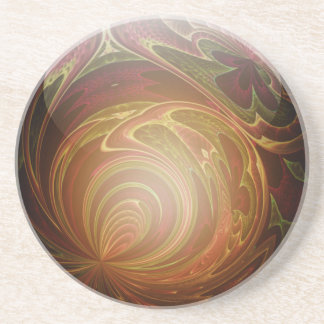 白熱［赤熱］光を放つな金、織り目加工のガラス大理石の抽象芸術 コースター