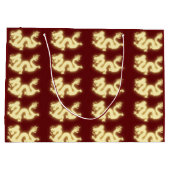 白熱［赤熱］光を放つな電気中国のなドラゴンのえんじ色のギフトバッグ ラージペーパーバッグ (裏面)