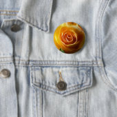 白熱［赤熱］光を放つな黄色バラの花のフラクタルの花の芸術 缶バッジ (インサイチュ)