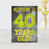 白熱［赤熱］光を放つアウラ不気味ルック"40歳！" +名前 カード (黄色い花)