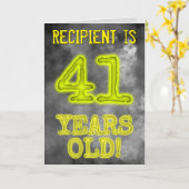 白熱［赤熱］光を放つアウラ不気味ルック"41歳！" +名前 カード (黄色い花)