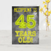 白熱［赤熱］光を放つアウラ不気味ルック"45歳！" +名前 カード (黄色い花)