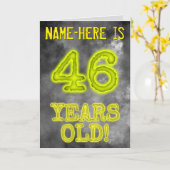 白熱［赤熱］光を放つアウラ不気味ルック"46歳！" +名前 カード (黄色い花)