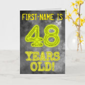 白熱［赤熱］光を放つアウラ不気味ルック"48歳！" +名前 カード (黄色い花)