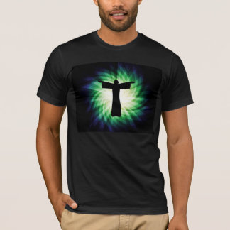 白熱［赤熱］光を放つイエスキリストのシルエット Tシャツ
