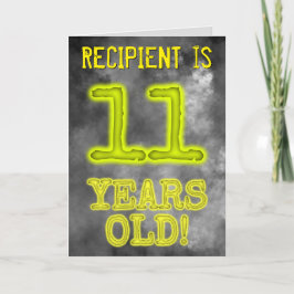 白熱［赤熱］光を放つオーラ不気味ルック"11歳！" +名前 カード