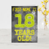 白熱［赤熱］光を放つオーラ不気味ルック"18歳！" +名前 カード (黄色い花)