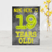 白熱［赤熱］光を放つオーラ不気味ルック"19歳！" +名前 カード (黄色い花)
