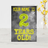 白熱［赤熱］光を放つオーラ不気味ルック"2歳！" +名前 カード (黄色い花)