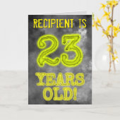 白熱［赤熱］光を放つオーラ不気味ルック"23歳！" +名前 カード (黄色い花)